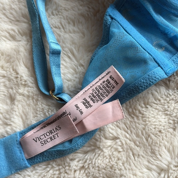 Victoria’s Secret Very Sexy Capri Blue Add 2 Cups Push Up Eyelet Lace 34A - Picture 6 of 10